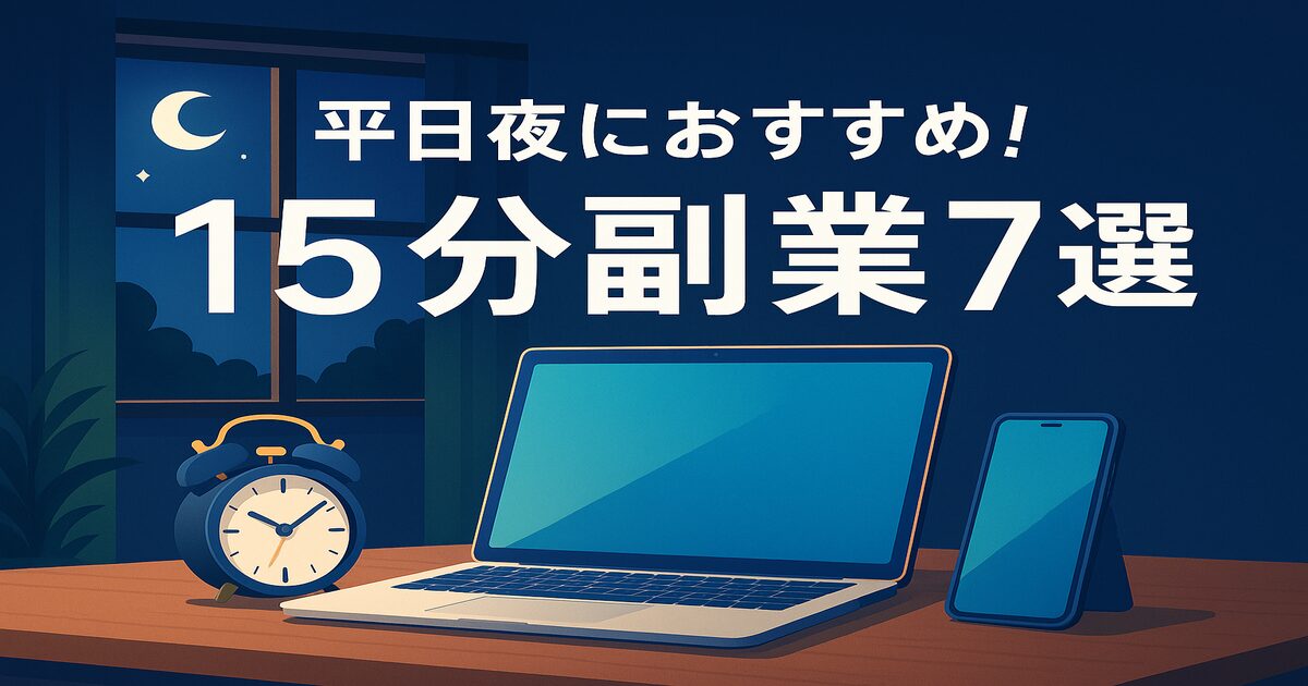 平日夜におすすめ!15分でできる副業7選